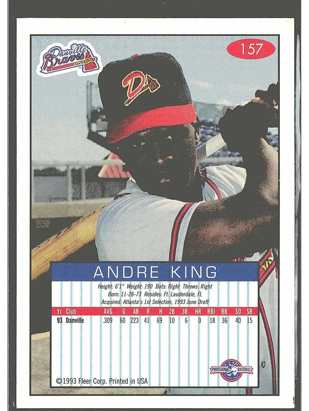 1993-94 Fleer Excel #157 Andre King HAND SIGNED